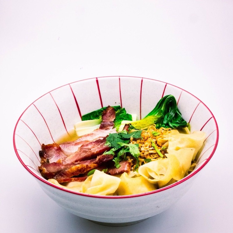 Egg noodles with BBQ pork and wontons